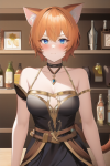 fantasy adventure merchant cat girl adult orange short hair blue eyes shop s-1534958821.png