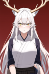 long white hair yellow snake eyes deer antlers cat ears kunoichi angry s-3959307883.png