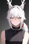 pony tail white hair yellow snake eyes antlers cat ears kunoichi determined s-2127353380.png