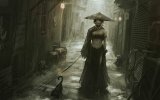 HD-wallpaper-alley-art-luminos-japanese-guweiz-black-cat-woman-hat-fantasy-girl-dark-asian.jpg