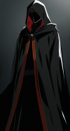 _black, male focus, hood down, hood, hood up, android, robe, cloak, hidden eyes, fantasy, robo...png