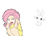 189744__UNOPT__safe_fluttershy_humanized_animated_angel-bunny_artist-kprovido.gif