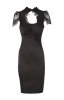 Karen Millen Outlet DJ104 Floral Applique Dress Black.jpg