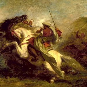 Eugène_Delacroix_-_Collision_of_Moorish_Horsemen_-_Walters_376