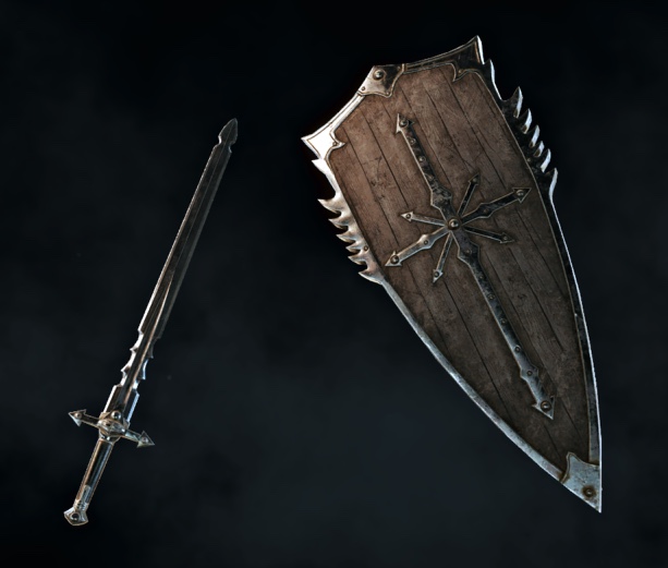 Baneful Longsword and Kiteshield