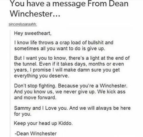 Dean message