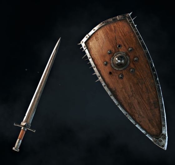 Decrepit Longsword and Kiteshield