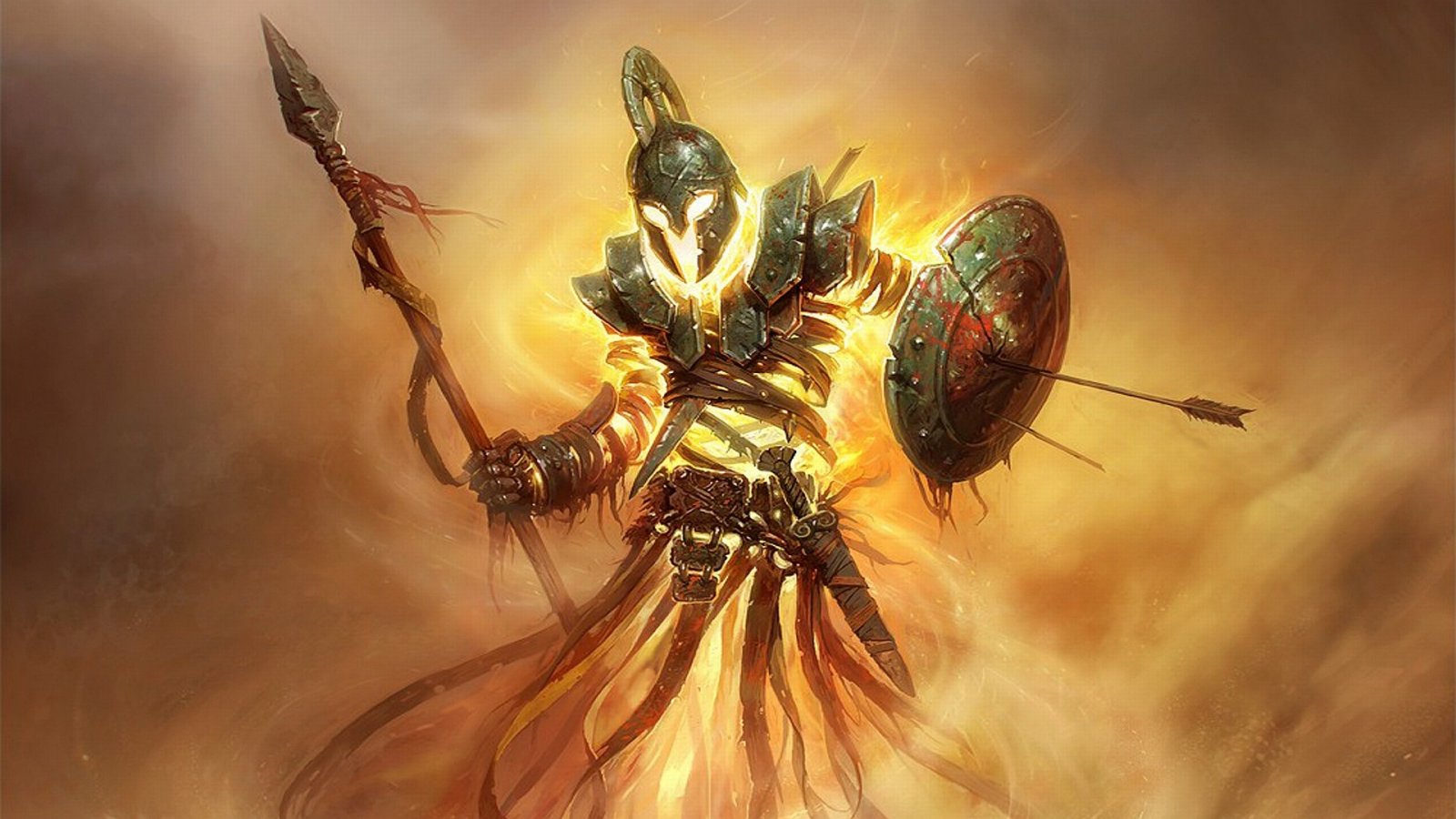 Fantasy-Armory-Fire-Soldier-Wallpaper-Desktop