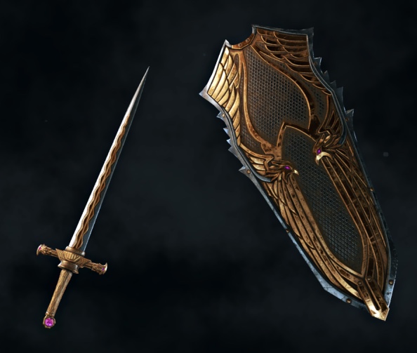 Gilded Desolation Longsword and Kiteshield | RpNation