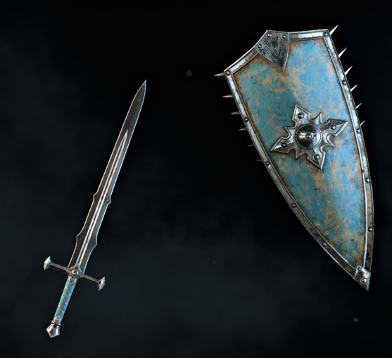 Infidelis Longsword and Kiteshield