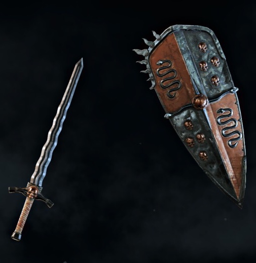 Mournful Sorrow Longsword and Kiteshield