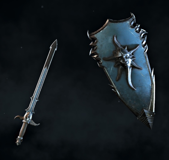 Occult Duality Longsword and Kiteshield